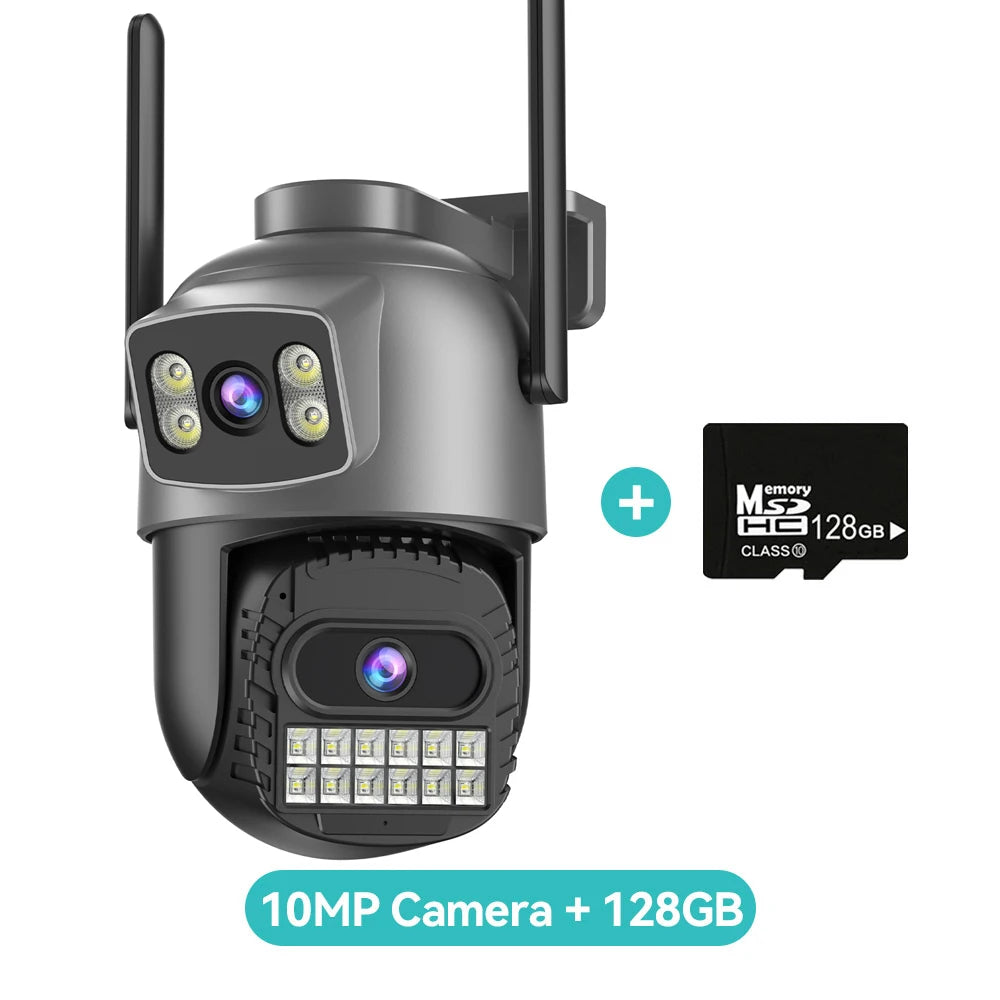 20MP 8K Four Lens Three Screens 10X Zoom PTZ Wifi IP Camera 10MP 5K Dual Lens Dual Screens Auto Tracking Outdoor Camera 5G WIFI