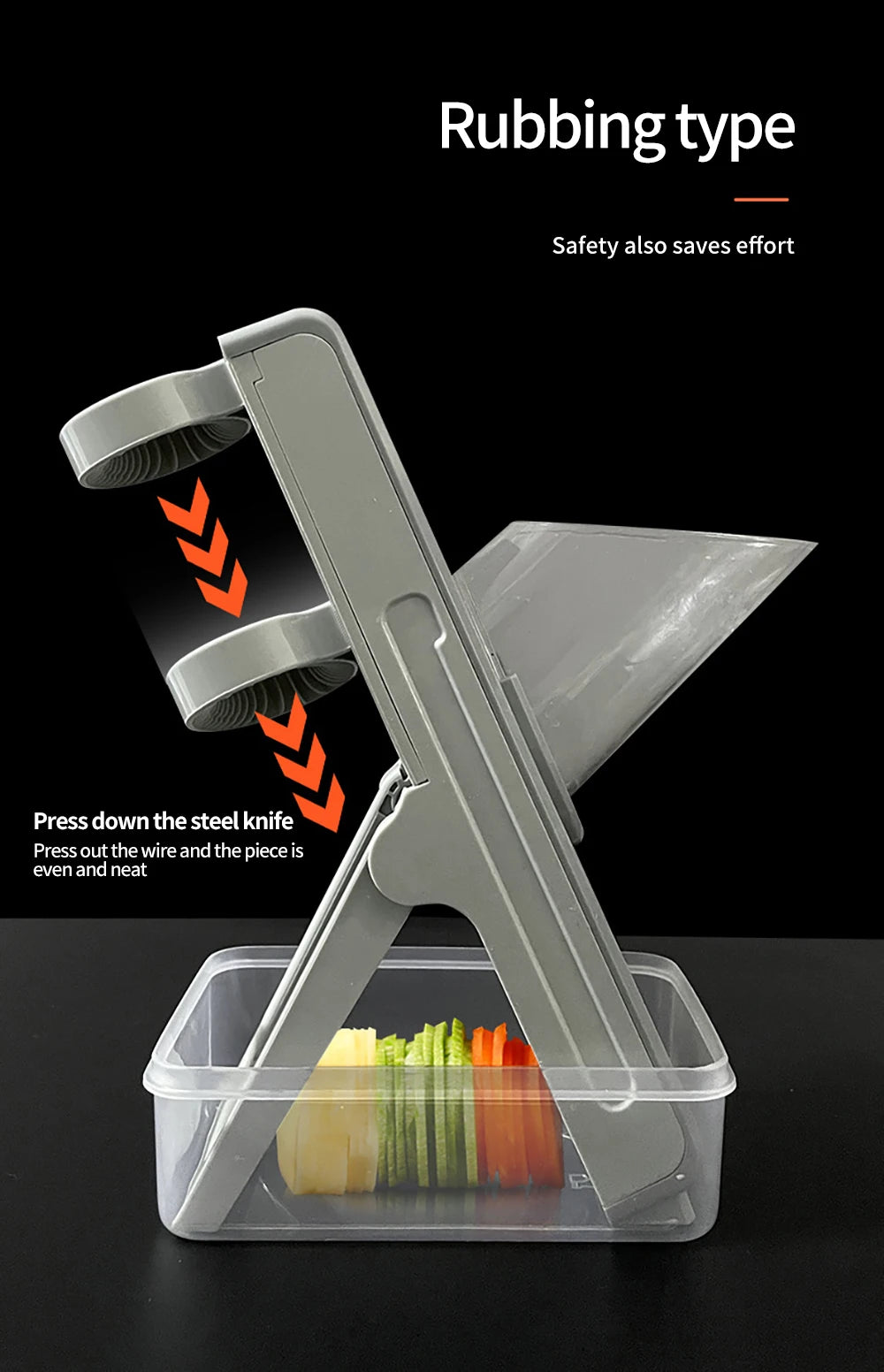 Multifunctional Vegetable Slicer - Manual Food Chopper with Interchangeable Blades