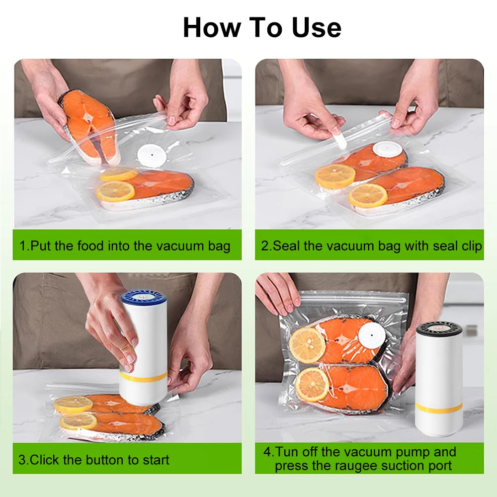 Mini Electric Air Pump Rechargeable for Food Fresh-Keeping Vacuum Sealed Bag Storage Bag Automatic Vacuum Compression Machine