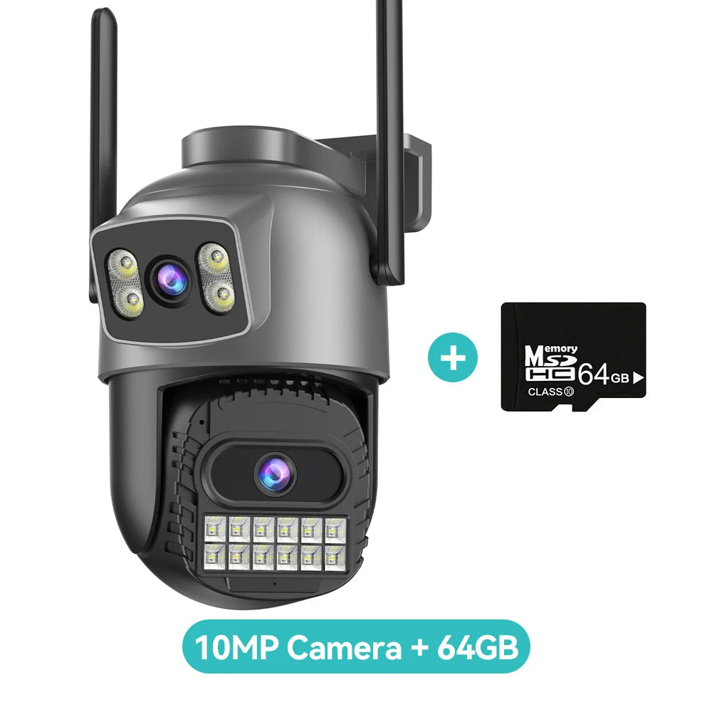 20MP 8K Four Lens Three Screens 10X Zoom PTZ Wifi IP Camera 10MP 5K Dual Lens Dual Screens Auto Tracking Outdoor Camera 5G WIFI