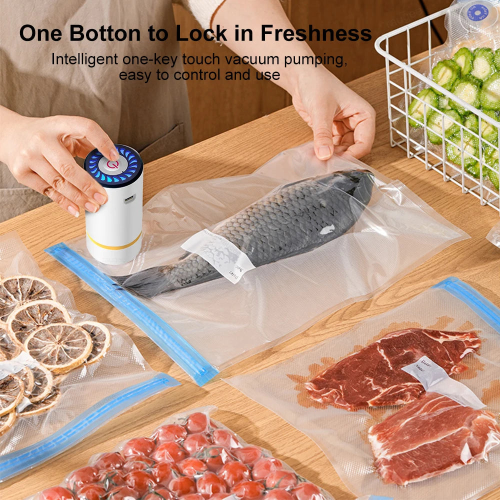 Mini Electric Air Pump Rechargeable for Food Fresh-Keeping Vacuum Sealed Bag Storage Bag Automatic Vacuum Compression Machine