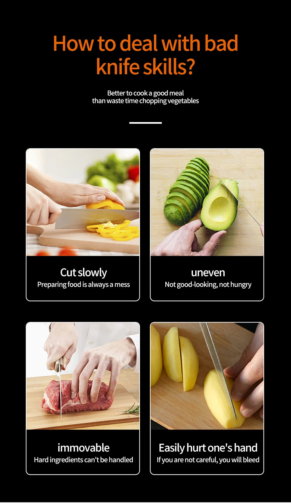 Multifunctional Vegetable Slicer - Manual Food Chopper with Interchangeable Blades