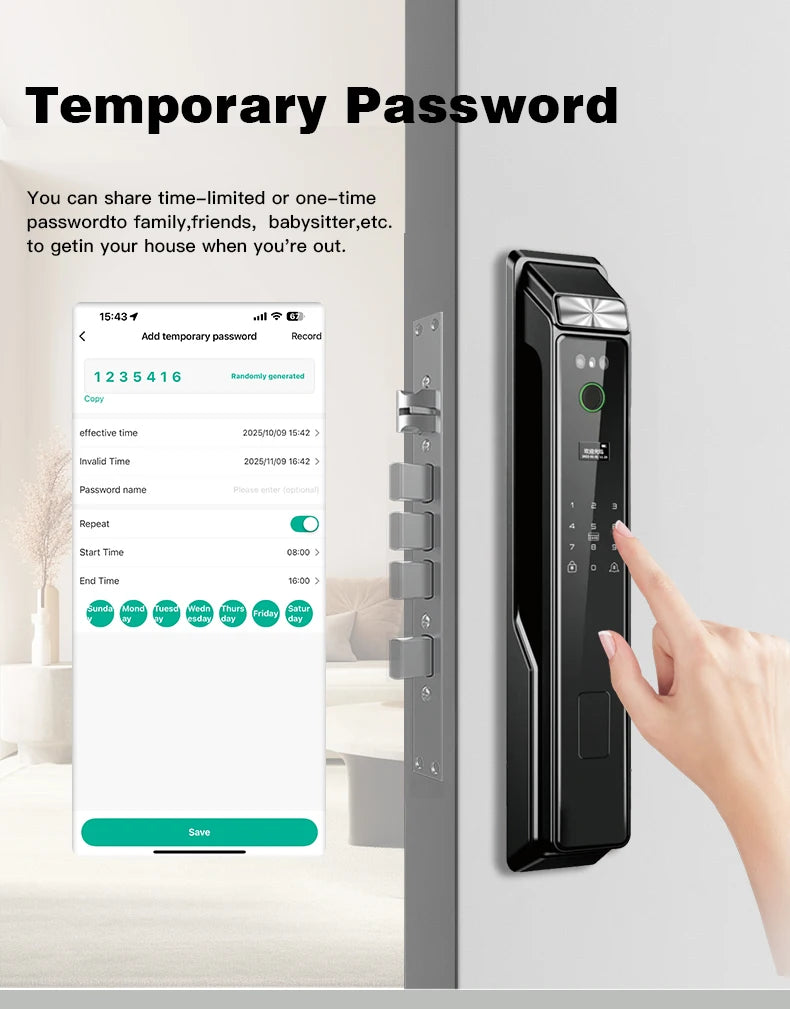 PHIPULO 3D Face Recognition Unlock Digital Door Lock With Fingerprint Password Unlock Keyless Electronic Door Lock
