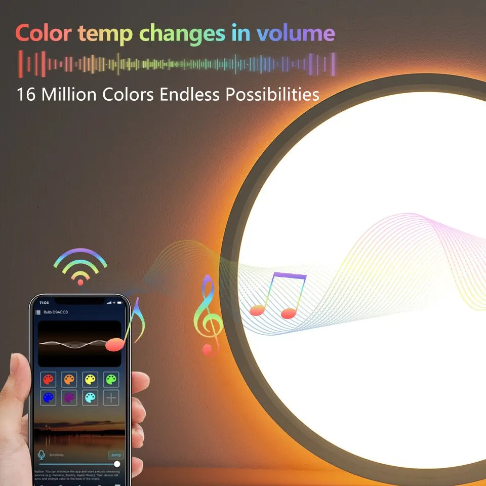 Smart RGB LED Ceiling Light - WiFi Voice Control with Alexa & Google Home