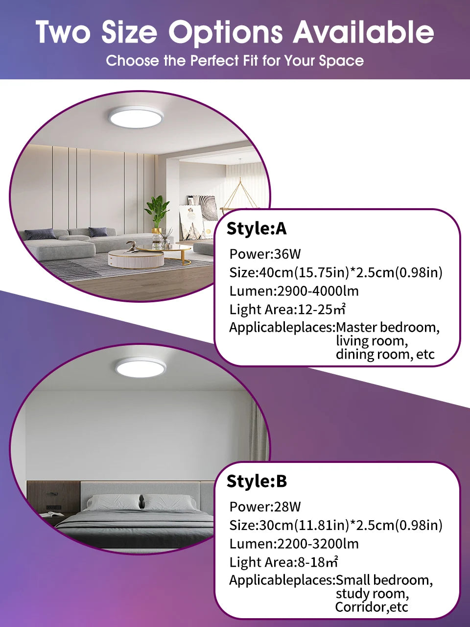 Smart RGB LED Ceiling Light - WiFi Voice Control with Alexa & Google Home