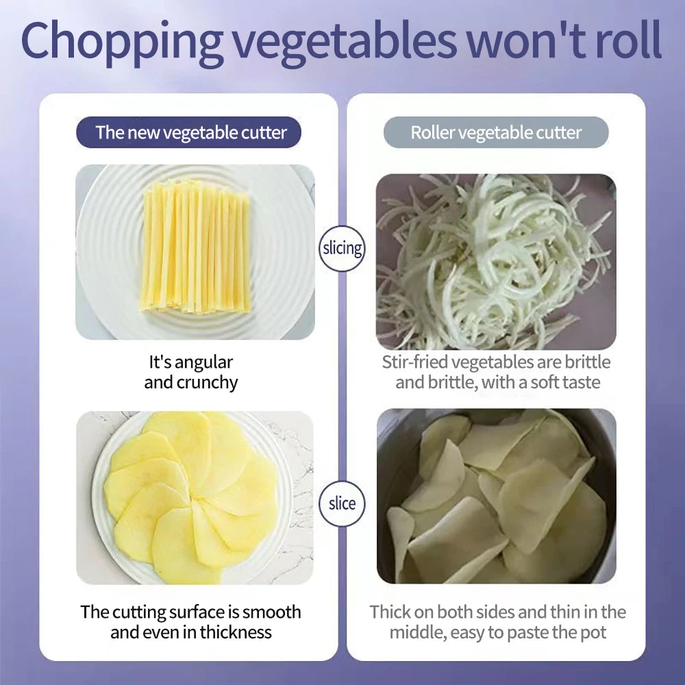 Multifunctional Vegetable Slicer - Manual Food Chopper with Interchangeable Blades