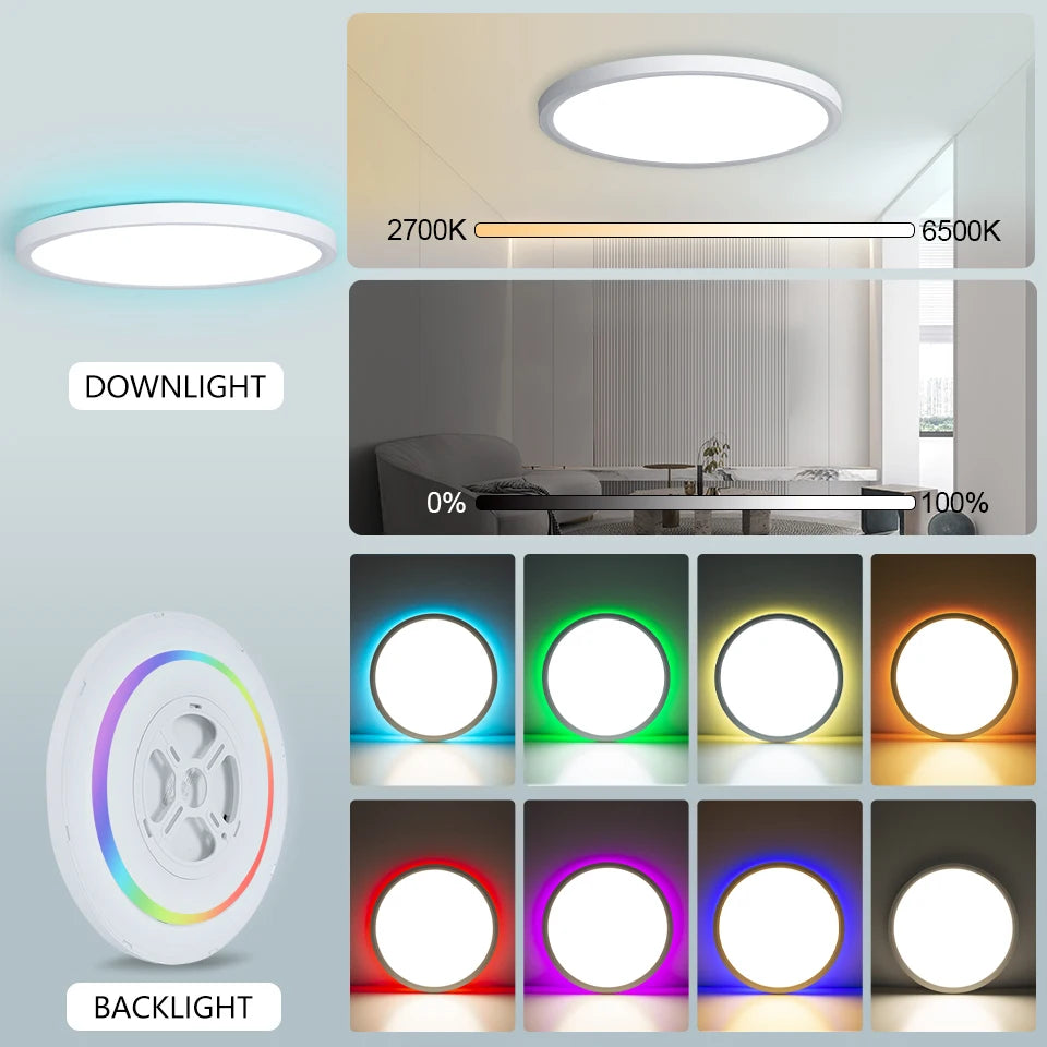 Smart RGB LED Ceiling Light - WiFi Voice Control with Alexa & Google Home