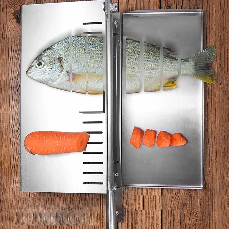 Stainless Steel Meat Slicer - Manual Food Cutter for Frozen Meat & Vegetables