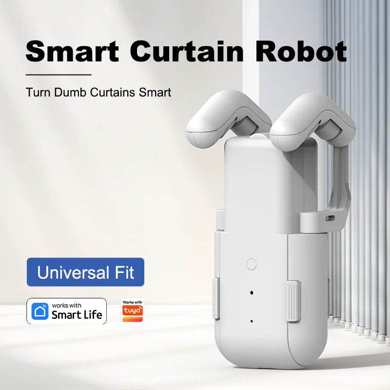 Smart Wi-Fi Curtain Controller-No Installation Required, App Controlled,Timer,Temperature and Light Sensor Compatible with Tuya