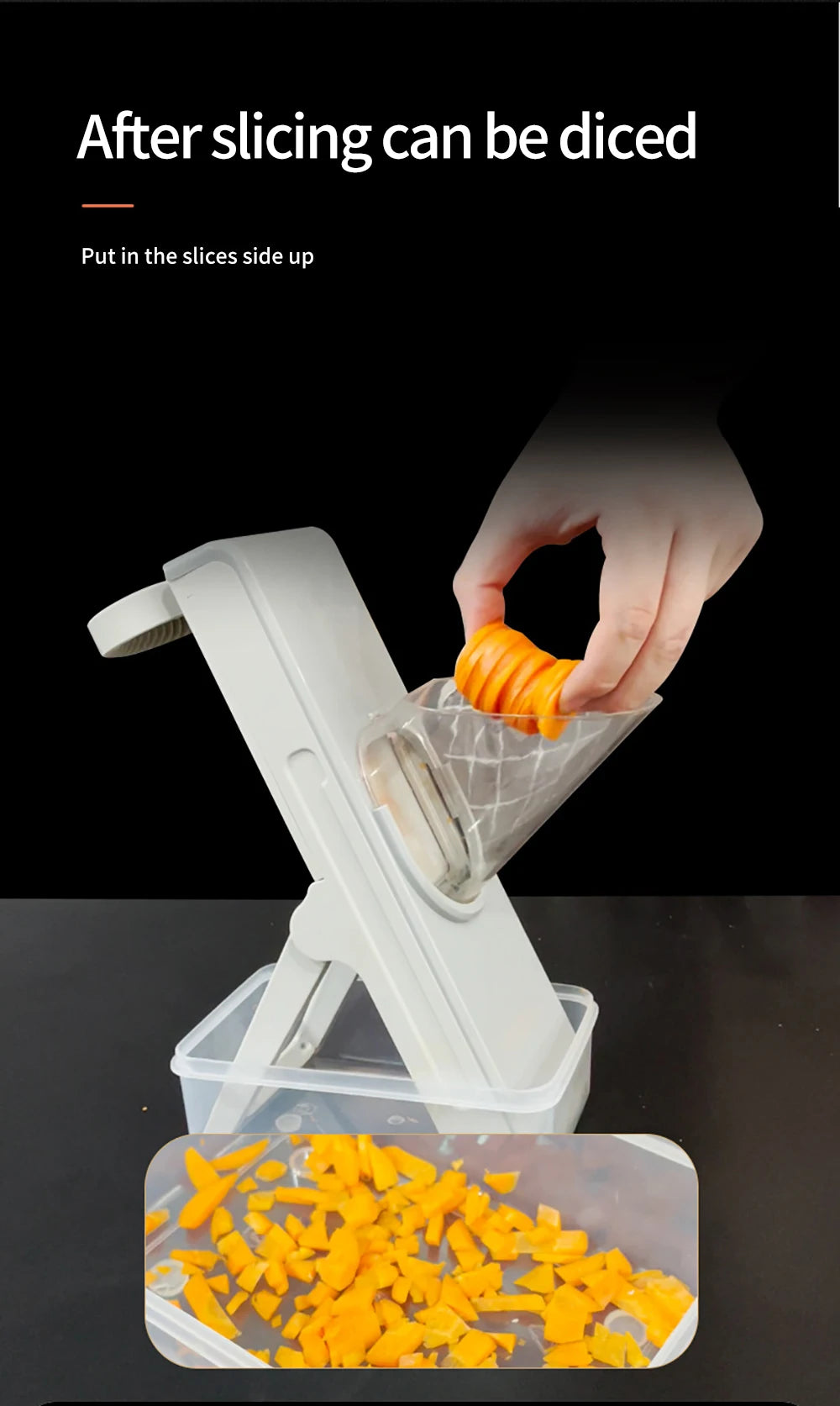 Multifunctional Vegetable Slicer - Manual Food Chopper with Interchangeable Blades