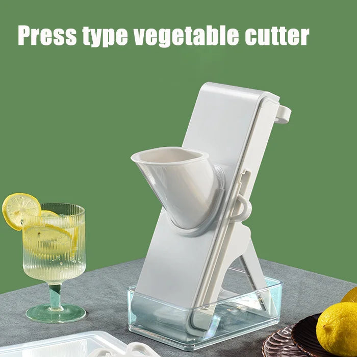 Multifunctional Vegetable Slicer - Manual Food Chopper with Interchangeable Blades