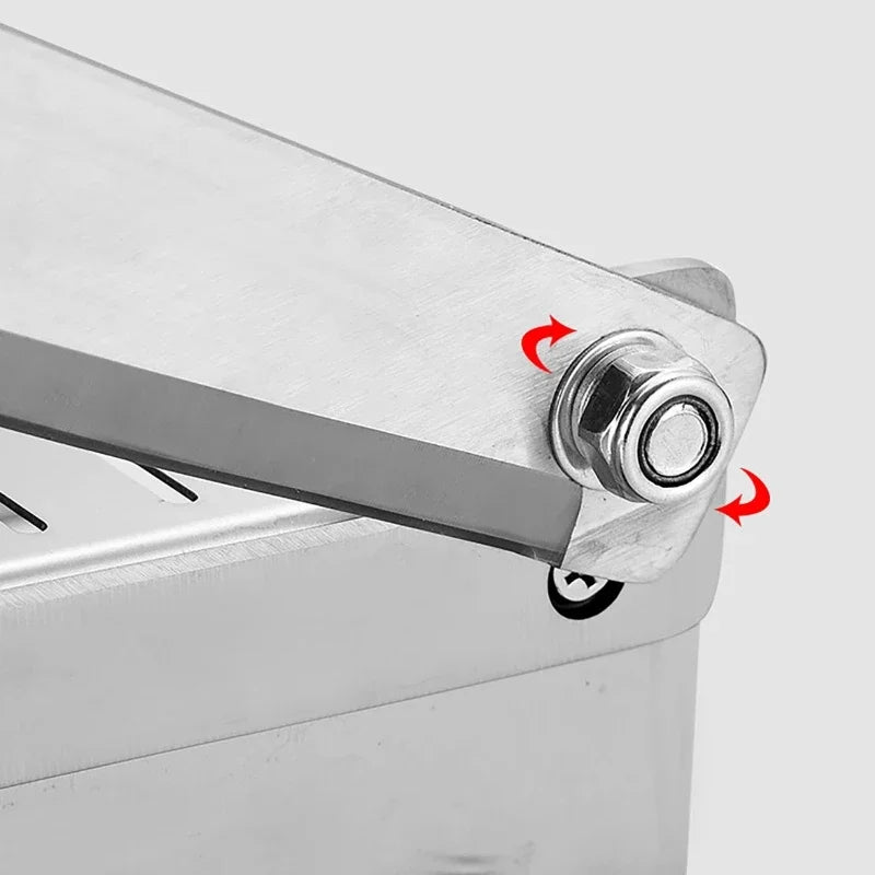 Stainless Steel Meat Slicer - Manual Food Cutter for Frozen Meat & Vegetables