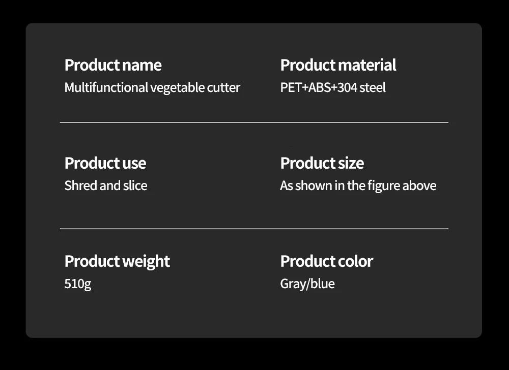 Multifunctional Vegetable Slicer - Manual Food Chopper with Interchangeable Blades