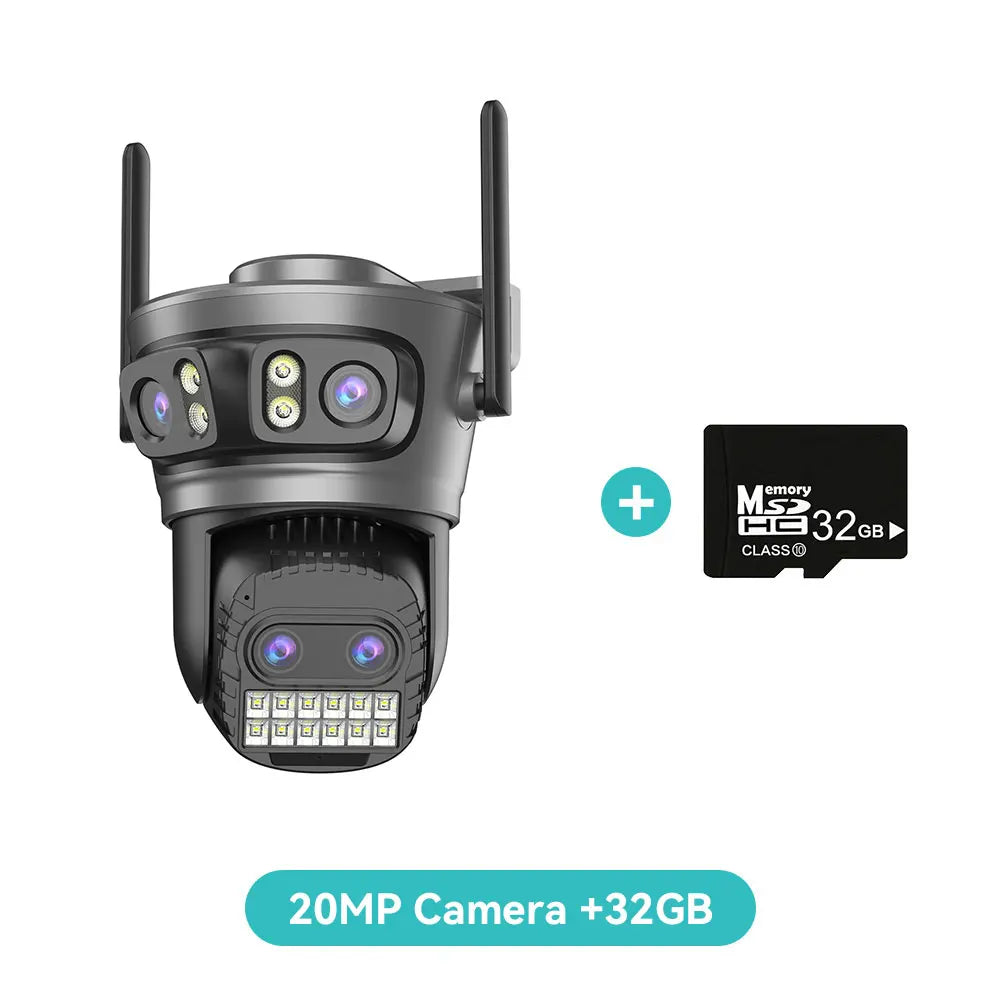 20MP 8K Four Lens Three Screens 10X Zoom PTZ Wifi IP Camera 10MP 5K Dual Lens Dual Screens Auto Tracking Outdoor Camera 5G WIFI