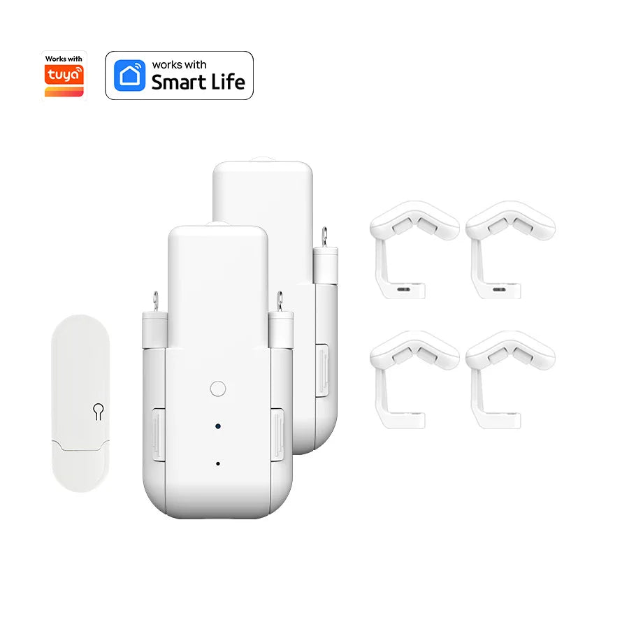 Smart Wi-Fi Curtain Controller-No Installation Required, App Controlled,Timer,Temperature and Light Sensor Compatible with Tuya