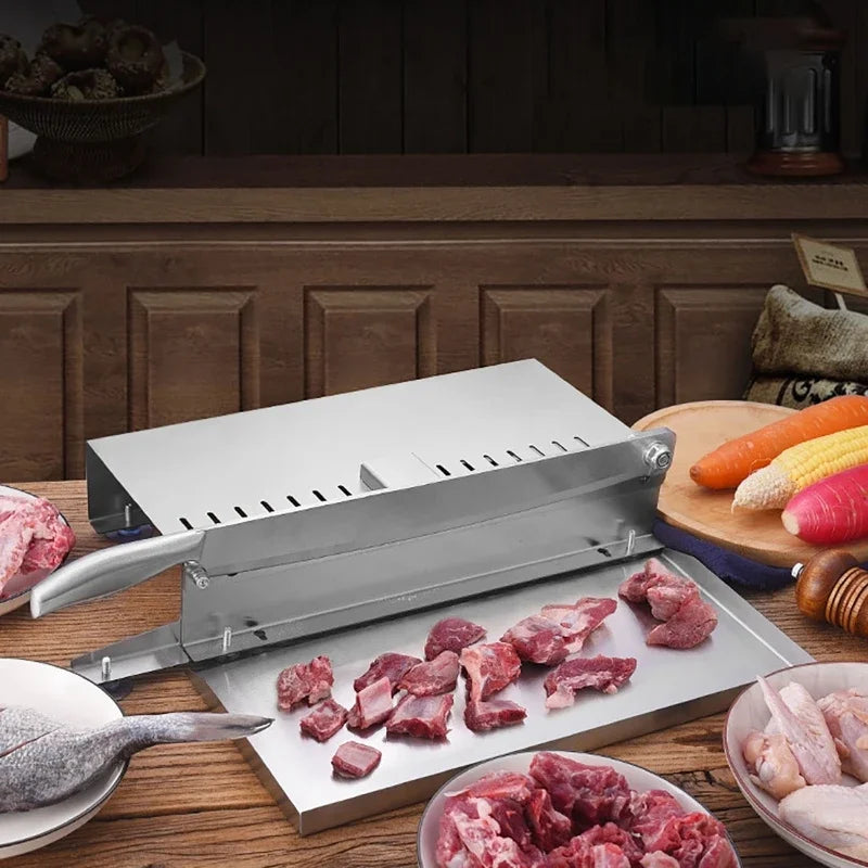 Stainless Steel Meat Slicer - Manual Food Cutter for Frozen Meat & Vegetables