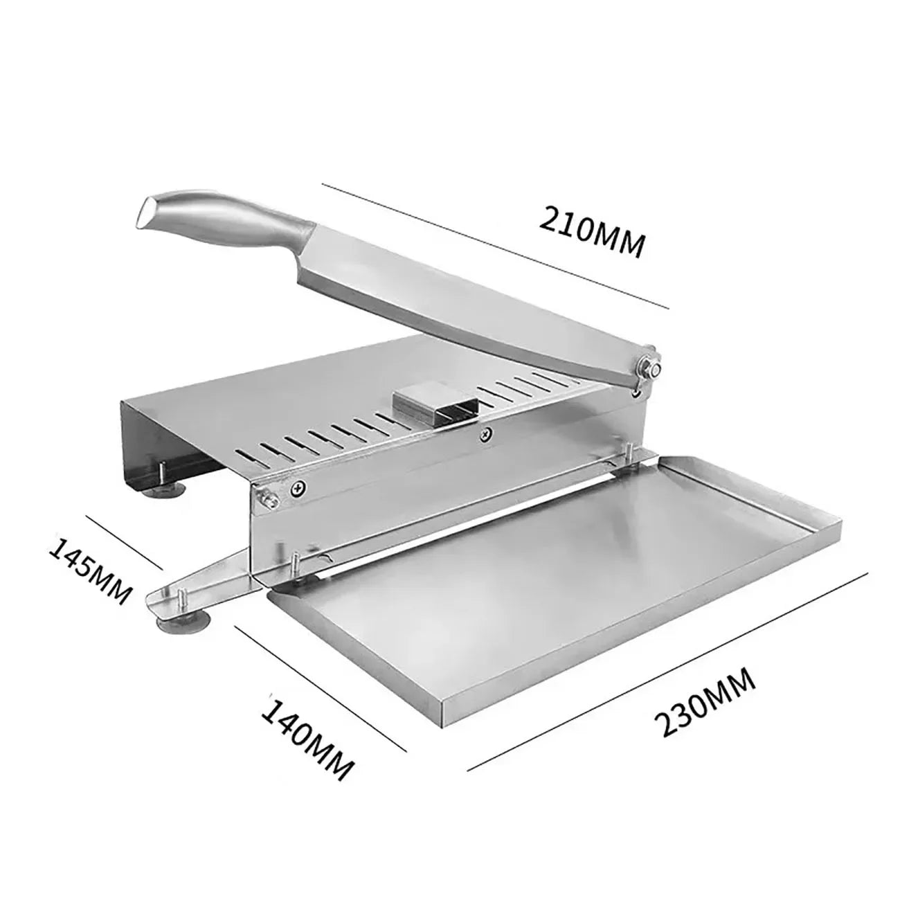 Stainless Steel Meat Slicer - Manual Food Cutter for Frozen Meat & Vegetables