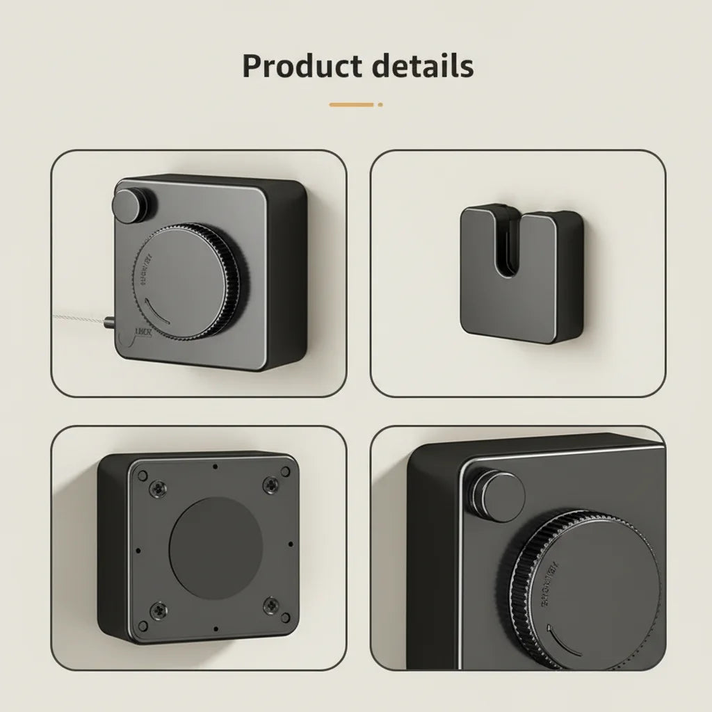 Retractable Indoor Clothesline - No Drill Wall-Mounted Drying Rack