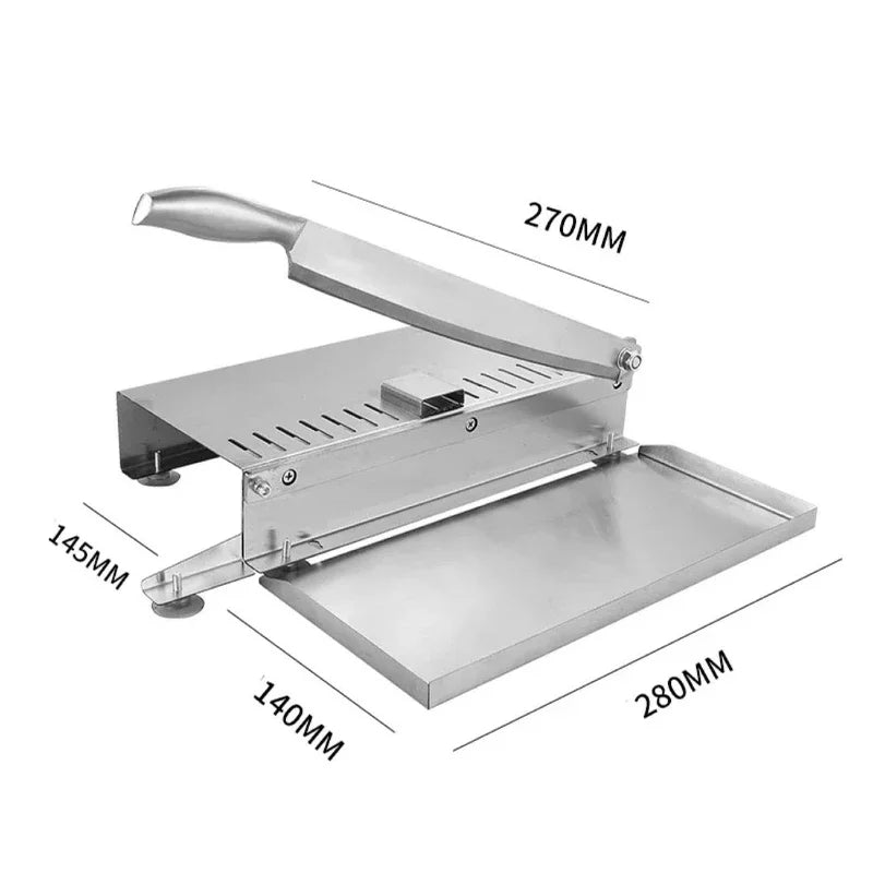 Stainless Steel Meat Slicer - Manual Food Cutter for Frozen Meat & Vegetables