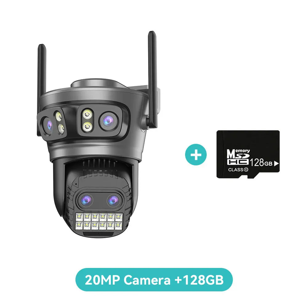 20MP 8K Four Lens Three Screens 10X Zoom PTZ Wifi IP Camera 10MP 5K Dual Lens Dual Screens Auto Tracking Outdoor Camera 5G WIFI
