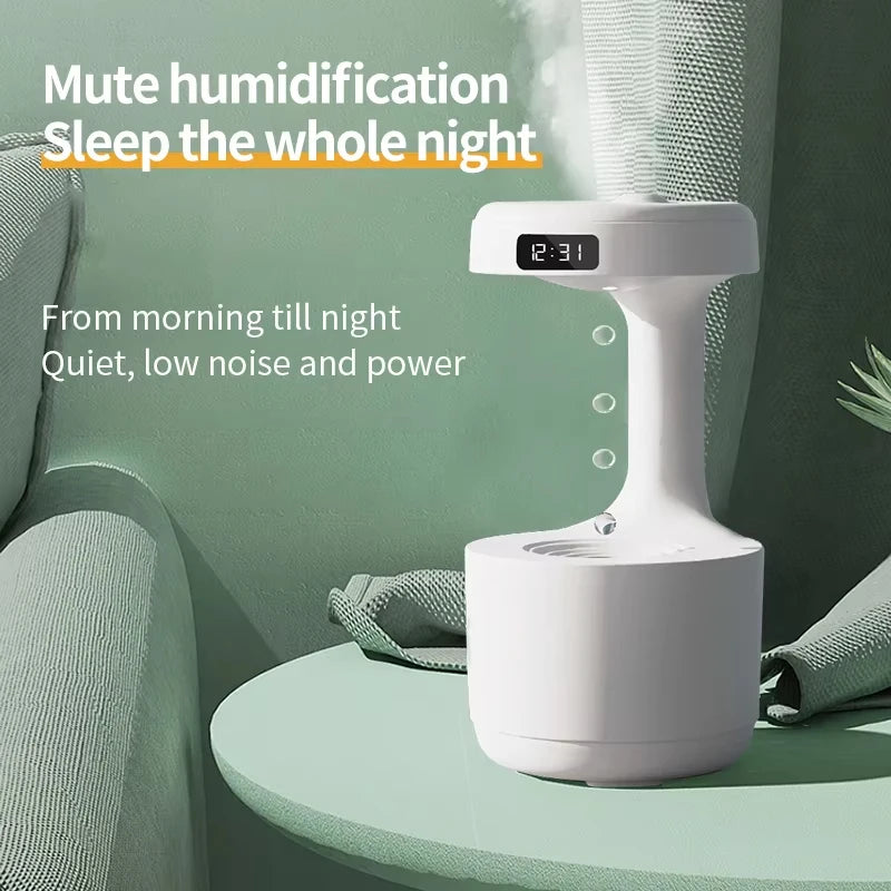 Air Humidifier Anti-Gravity Funny Water Droplets Ultrasonic Cool Mist Maker Fogger Diffuser with LED Display for Home Office