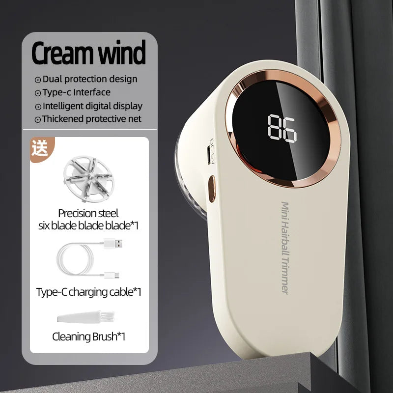 Clothing Hair Dehairing Device LED Portable Digital Electric Particle Hair Dehairing Device USB Rechargeable Felting Removal Dev