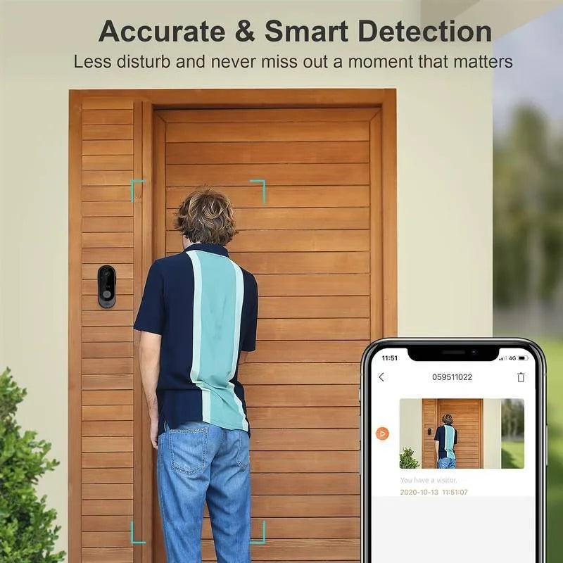 Smart WiFi Video Doorbell - HD Wireless Security Camera with Night Vision