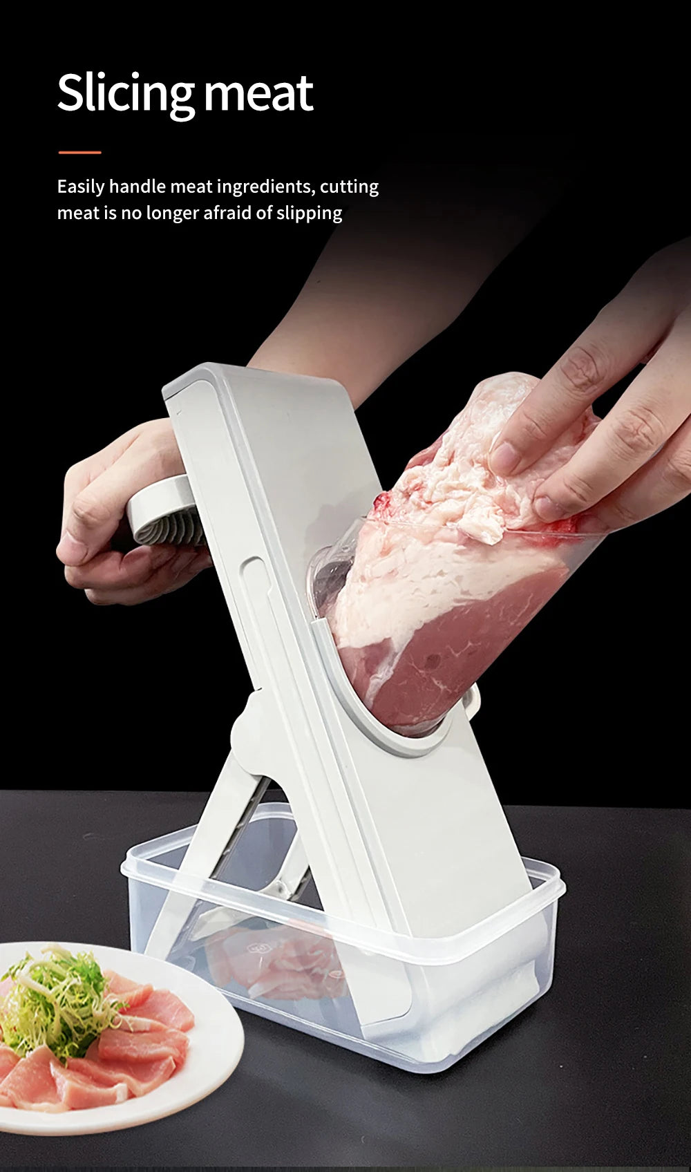Multifunctional Vegetable Slicer - Manual Food Chopper with Interchangeable Blades