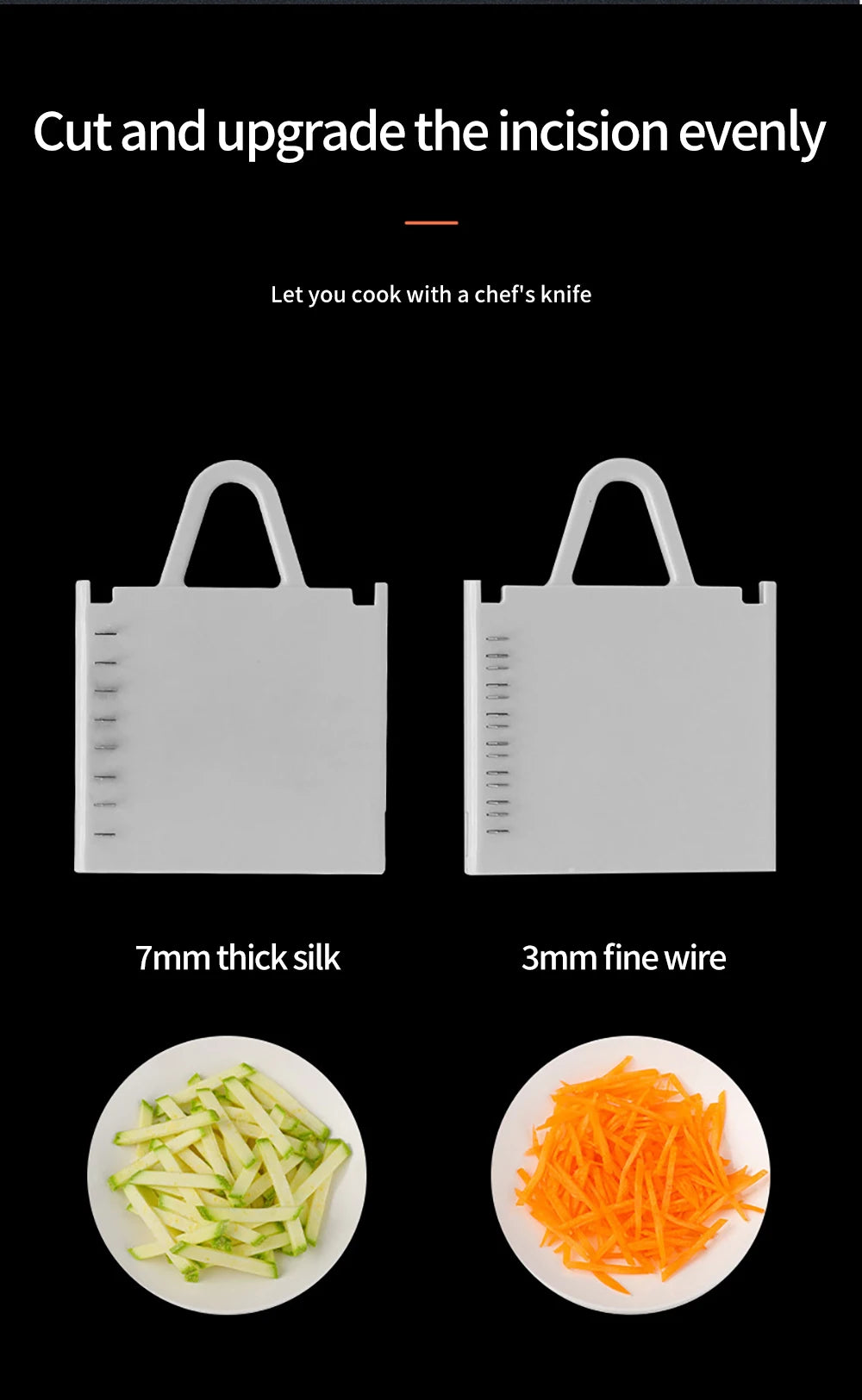 Multifunctional Vegetable Slicer - Manual Food Chopper with Interchangeable Blades