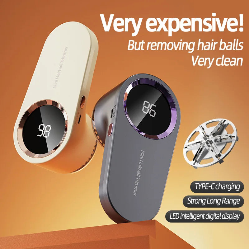 Clothing Hair Dehairing Device LED Portable Digital Electric Particle Hair Dehairing Device USB Rechargeable Felting Removal Dev